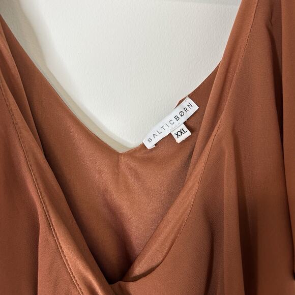 Baltic Born Katya Ruffle Maxi Dress 2XL Rust Orange Formal Bridesmaid Autumn - Picture 5 of 10
